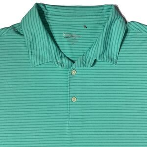 Walter Hagen Stretch Golf Polo Shirt Teal Green Striped Men’s Size XL (A7)